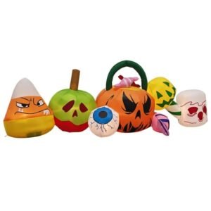 8FT Light-Up Halloween Pumpkin & Candy Yard Inflatable